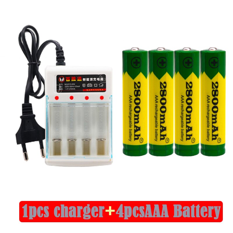 Aaa Batterij Alkaline 2800 Mah 1.5 V Aaa Oplaadbare Batterij Voor Batterij Afstandsbediening Speelgoed Batterij Licht Batterij + Lader