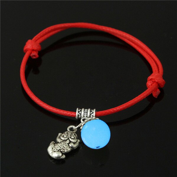 Moda luminosa grânulo folha pingente pulseira homens trançado corda corrente casal o ano de nascimento pulseira para mulher estudante jóias: 11