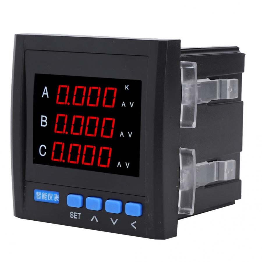 3-fase multifuncional segmento lcd/led digital eletricidade volt medidor de energia rs485 comunicação 220 v volt medidor de energia