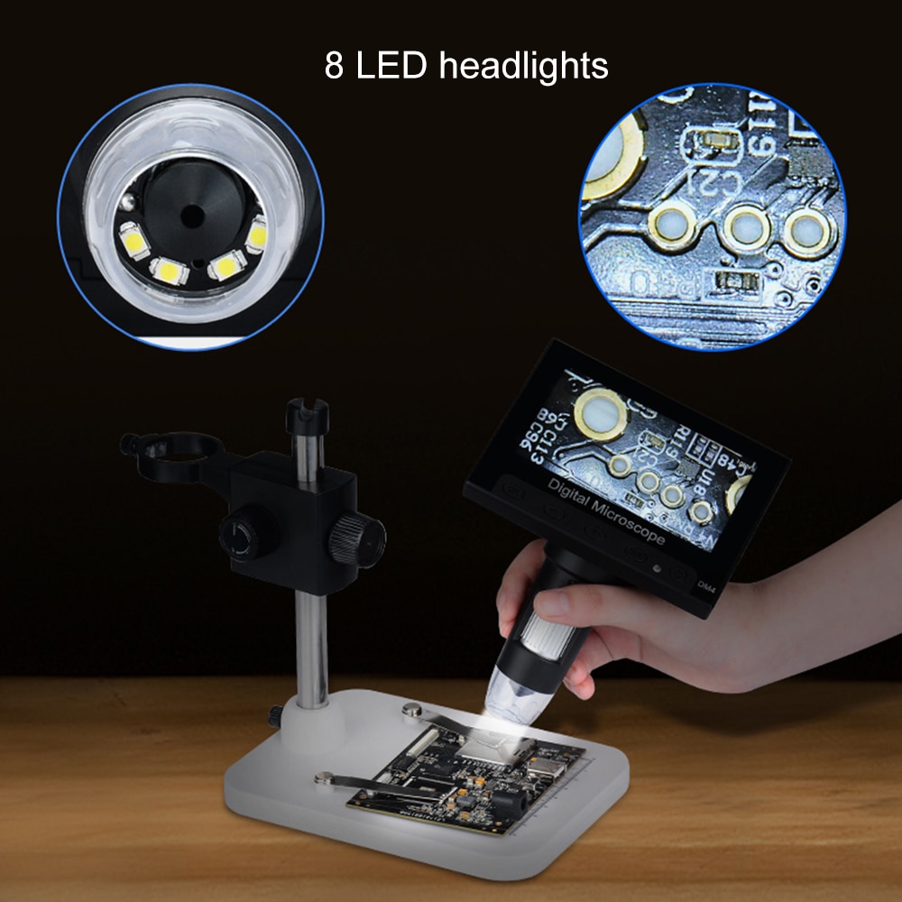 Digital Microscope - 4.3 Inch LCD - 500-1000X Magnification - USB - TF Card Slot - Biological