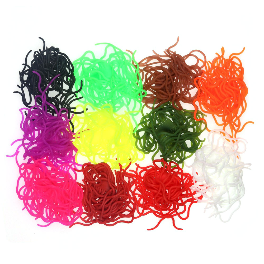 30pcs/Pack Squirmy Worms for Knitting Nymphs, Shrimps, Grubs, San Juan Worms Fly Tying Material Fishing Flies