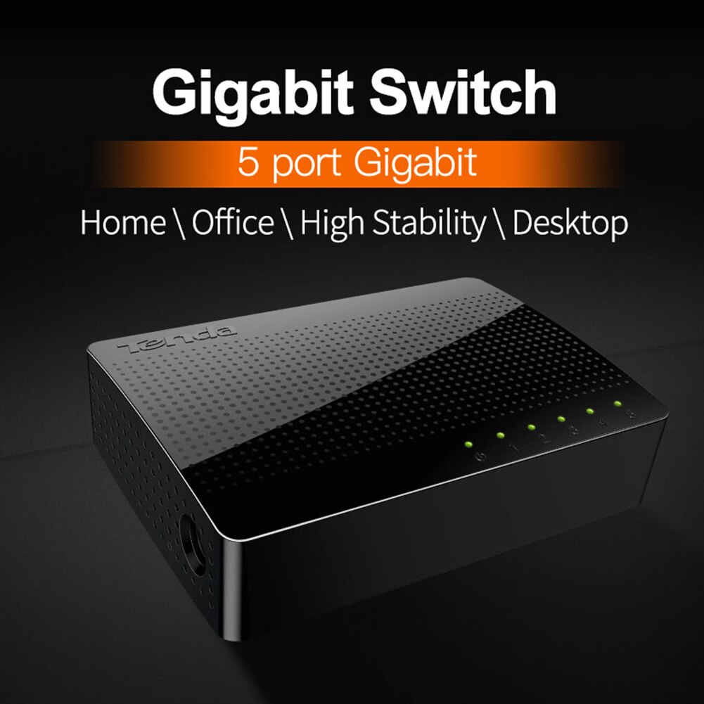 Tenda SG105 1000M Gigabit Mini 5-Port Desktop Switch Fast Ethernet Network Switch LAN Hub RJ45 Ethernet and Switching Hub Shunt