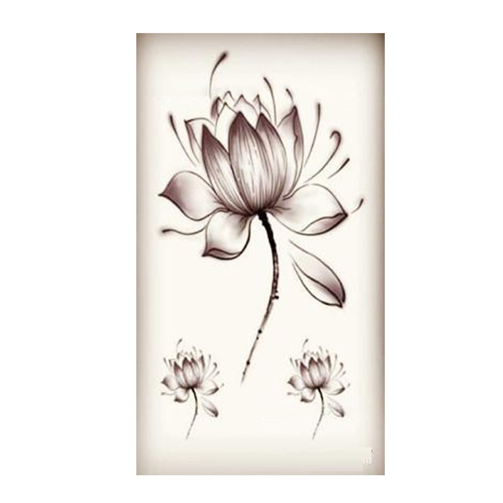 Vandtætte midlertidige tatoveringer lotus blomst klistermærker lotus blomst tatovering klistermærker kropskunst til kvinder