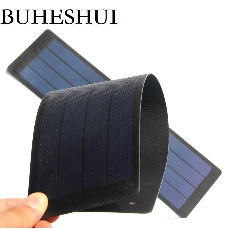 BUHESHUI 2W 6V Flexible Solar Panel Amorphous Silicon Solar Cell Super Slim Waterproof