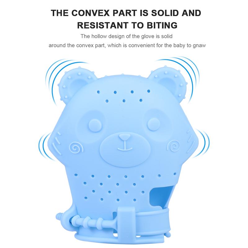 1Pc Baby Siliconen Bijtring Handschoen Mitten Baby Gum Veilig Natuurlijke Tandjes Slijpen Handschoen Helpen Baby Tandvlees Massage