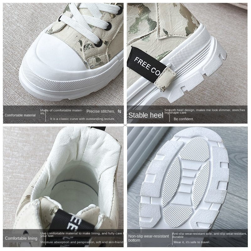 Femmes vulcanisé chaussures femme baskets toile chaussures plat confortable Camouflage chaussures hautes femmes