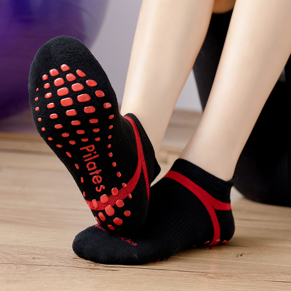 1 paar damen-yogasocken aus baumwolle, rutschfest, mit silikon, für fitnessstudio, pilates, ballett, fitness, sport und tanz, atmungsaktiv und elastisch