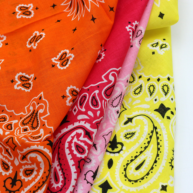 Lys forår sommer farve paisley tørklæder bomuld bandana til kvinder pige heawear pink rosa gul orange hårbånd