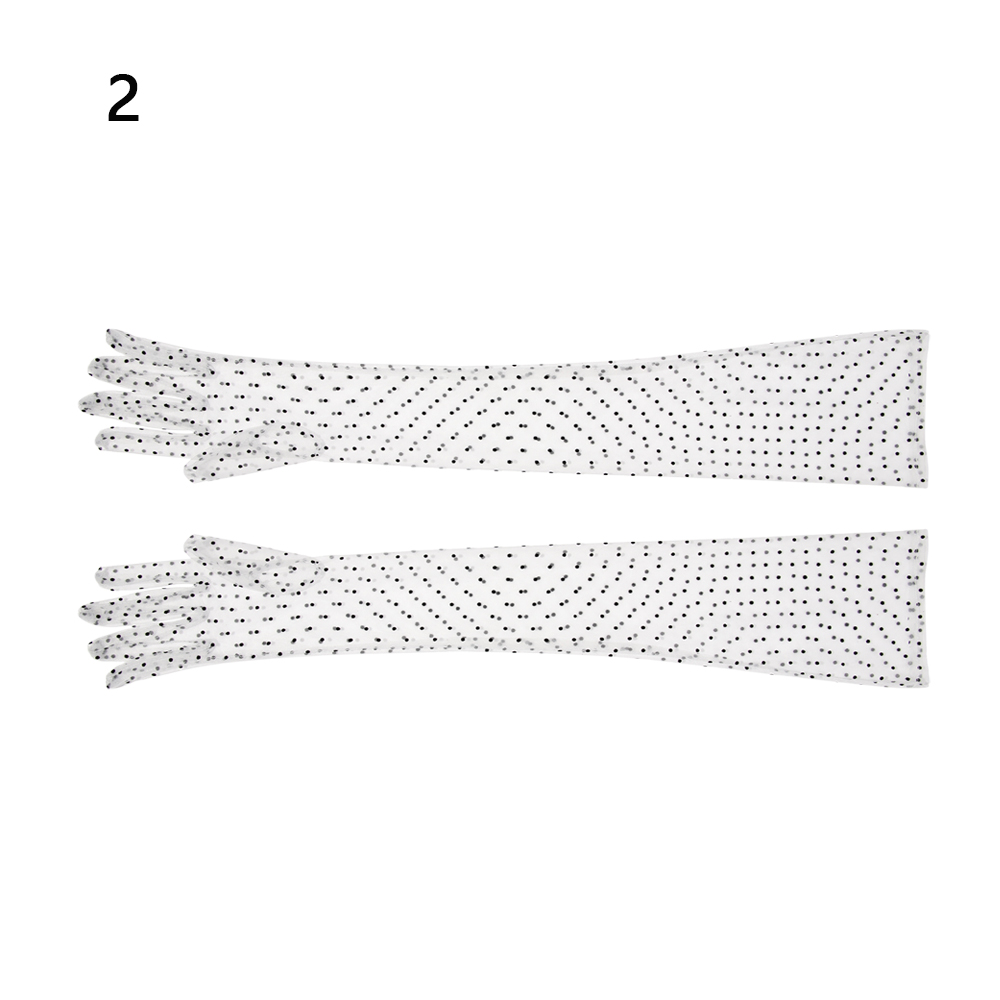 Guanti da donna con protezione solare guanti eleganti da donna lunghi in Tulle guanti elastici in pizzo pieno guanti sottili in garza a rete per la guida: 2