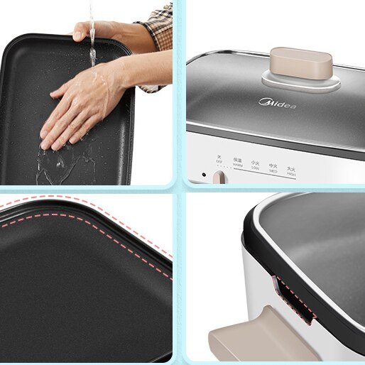 Multi-function pie oven, electric cooker, mini pot, grill, omelette omelet, frying boiler, crepe pancake oven cooker