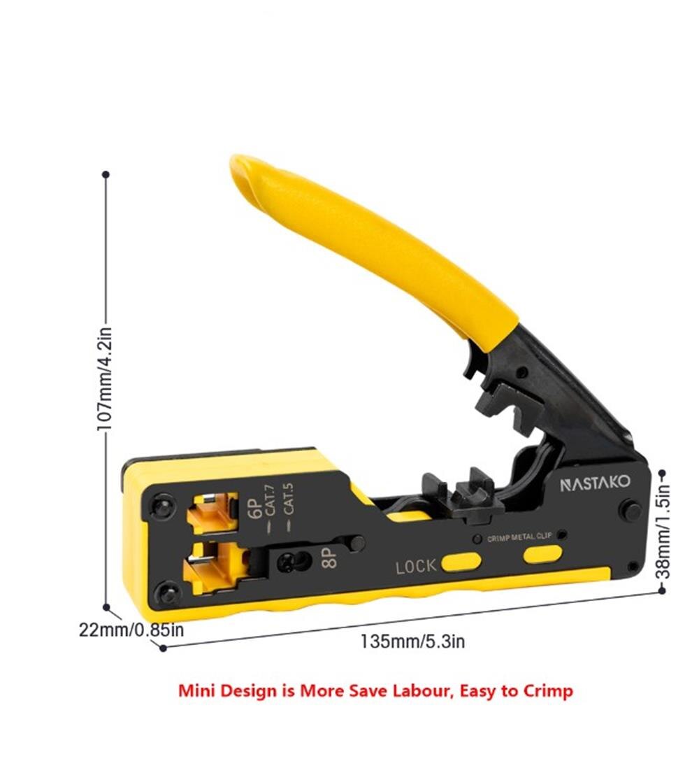 RJ45 Crimp Tool Passeren Cutter Cat6 Cat5 Cat5e 8P8C Modulaire Connectoren Alle-In-een Draad Network Tool kabel Crimper