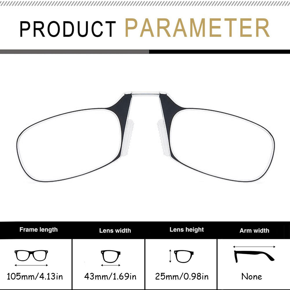 Opvouwbare leesbril voor heren Dames zonder lenzenvloeistofpoten Sleutelhangeretui en lezers Rechthoekige leesbril