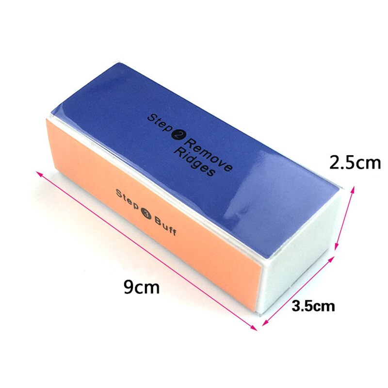 Lima pulidora de uñas de 4 pasos, bloque de pulido de lijado, pulidor de uñas de colores, herramientas para el cuidado de uñas y pedicura,