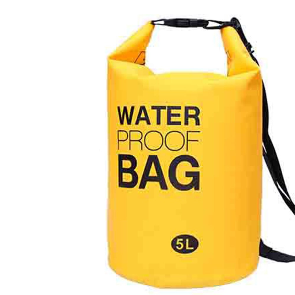 5L Dry Bag - Waterproof PVC Mesh Fabric - Inflatable Boating Buoy for Kayak, Rafting, Swimming: Yellow