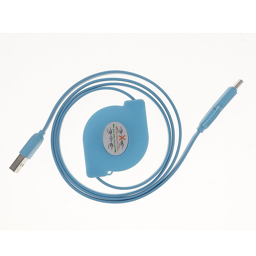 100cm rull linjal 2 in 1 usb datasynkroniseringskabel for lader android+type c micro universal uttrekkbar usb-kabel