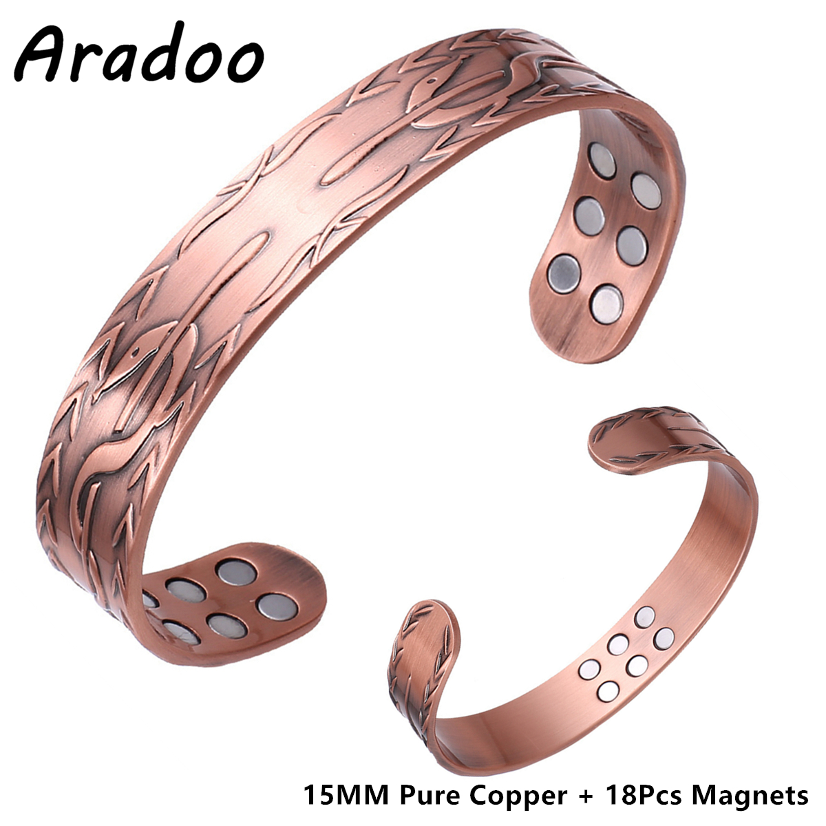 Aradoo pulseiras magnéticas de cobre para homens e mulheres com ímãs de neodímio árvore da vida pulseira de cobre puro joia presente: Luz de Cor Amarela
