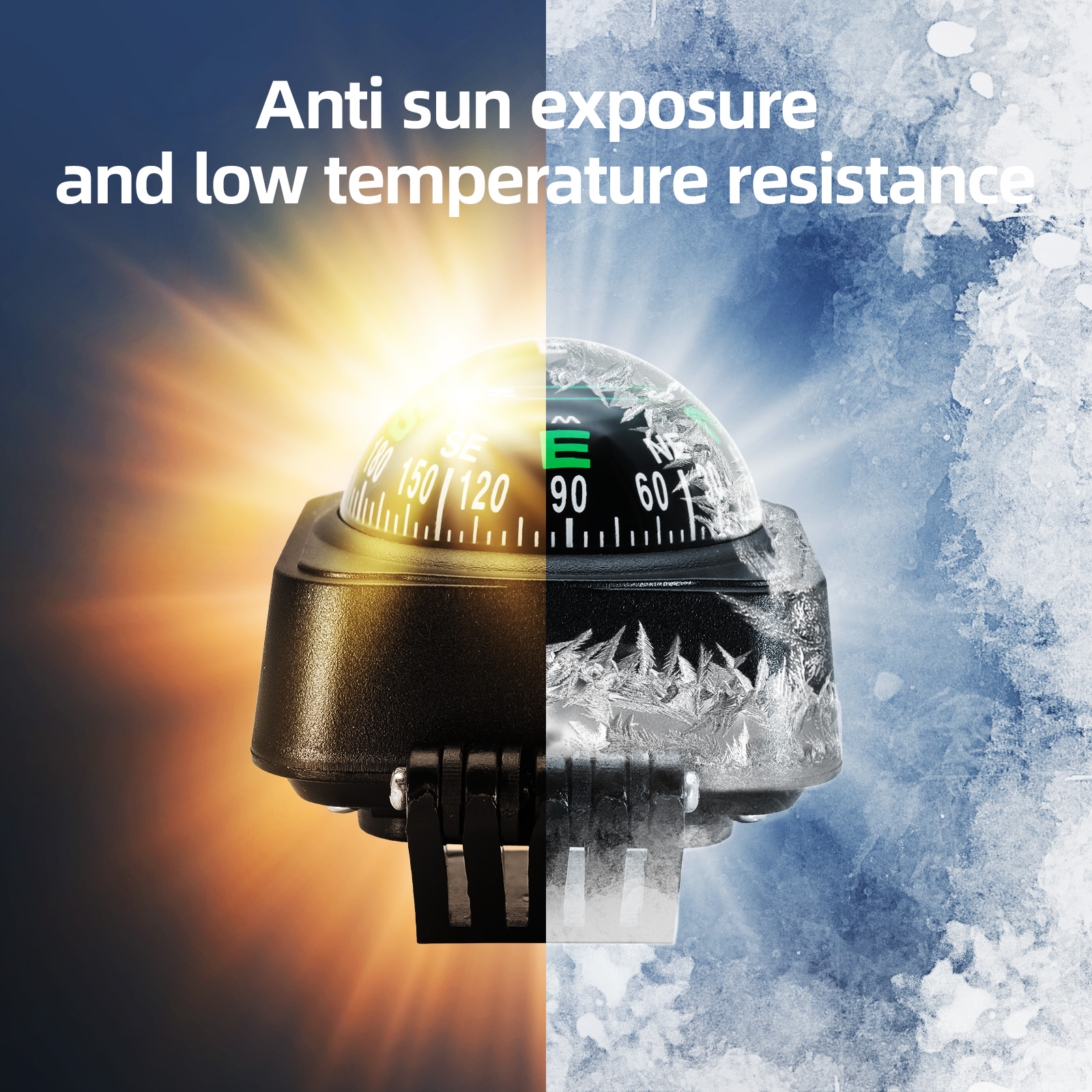 Outdoor Adjustable Navigation Dashboard Car Compass For Car Boat Cycling Hiking Direction Pointing Guide Ball Shaped Compass