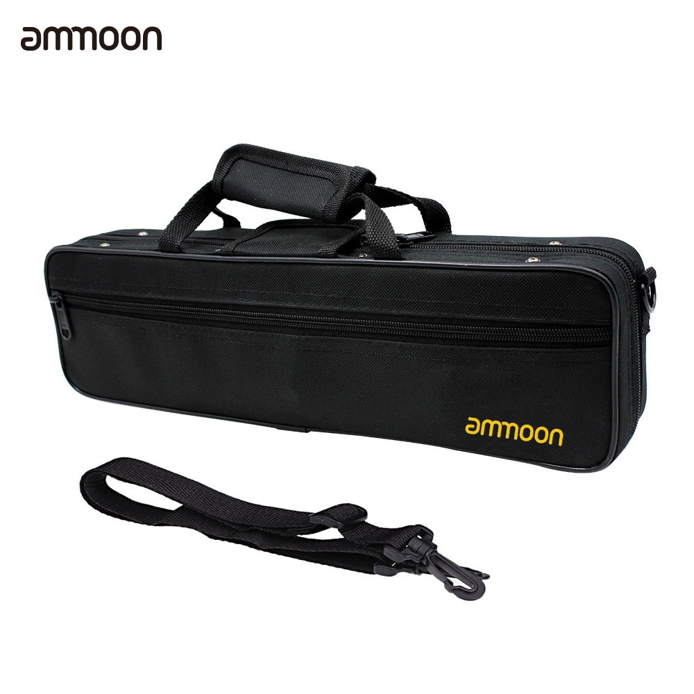 Ammoon flute case gig bag ryggsekk boks vanntett 600d skum bomullspolstring med justerbar enkelt skulderstropp