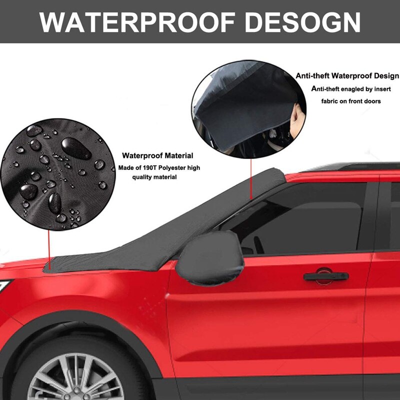 Universal- Auto Windschutzscheibe Schnee Abdeckung, 82,6x49,2 Zoll Windschutzscheibe Magnetische Frost Abdeckung mit Seite Spiegel Abdeckungen Windschutzscheibe Eis Cov