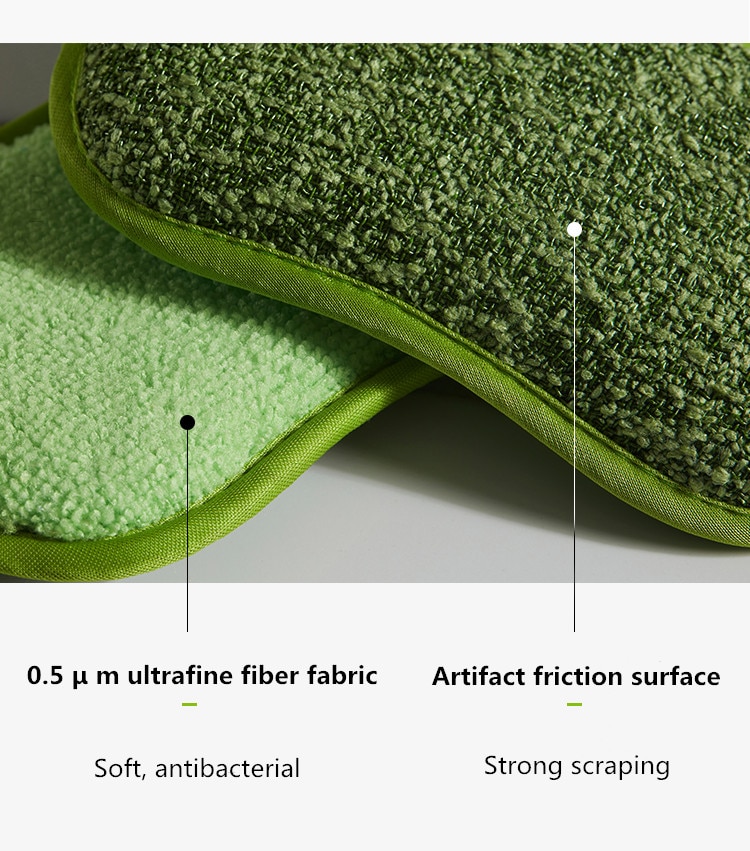 Kitchen Magic Sponge Brush Microfiber Cloth + Non-sticky Bamboo Fiber Double-sided Way Buffer Bathroom Scrub Cleaning Sponges