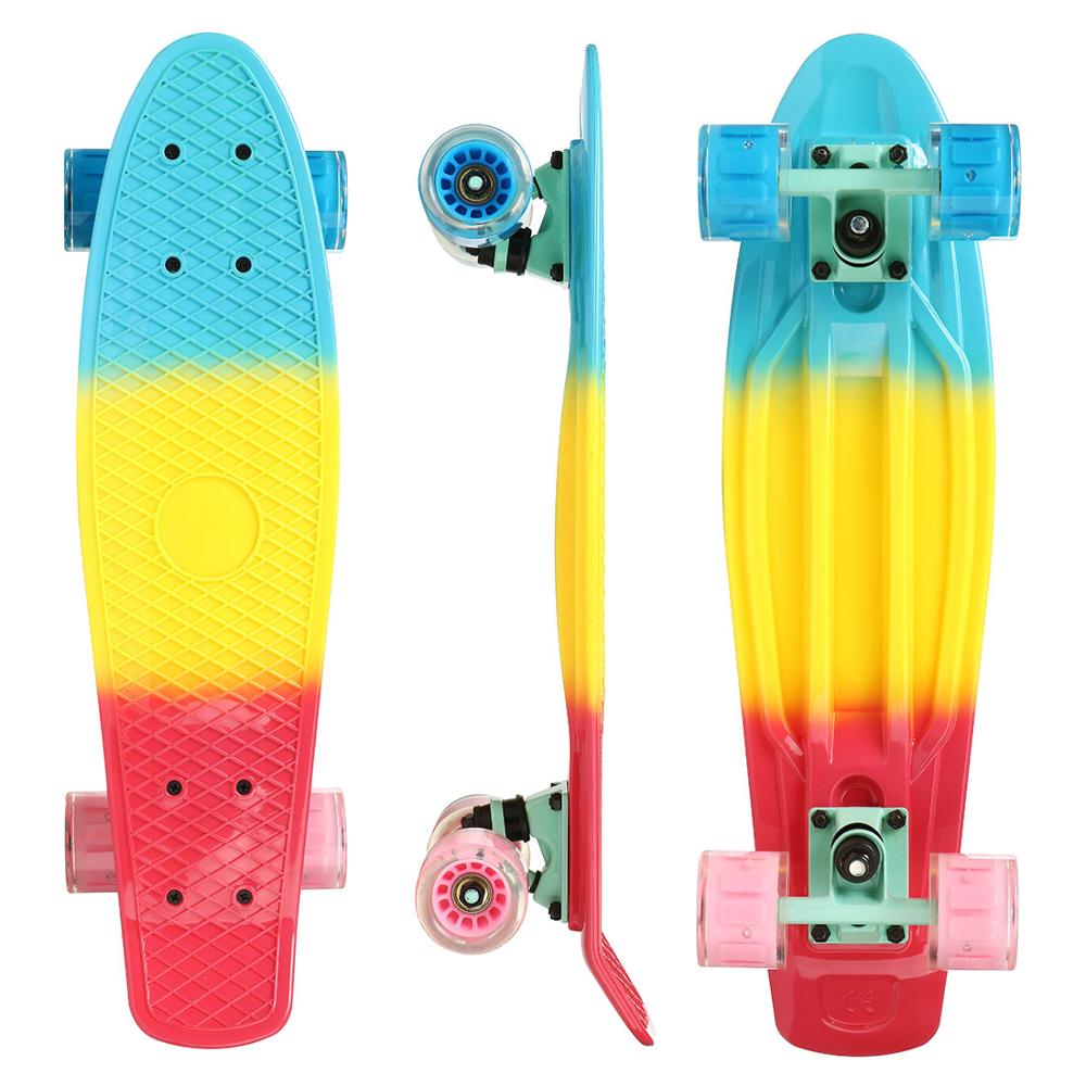 23" Complete Mini Cruiser Skateboard Penny Board Skate Board Sidewalk Road Sliding Single Kicktail Hard Plastic PU Wheels Girls: A24