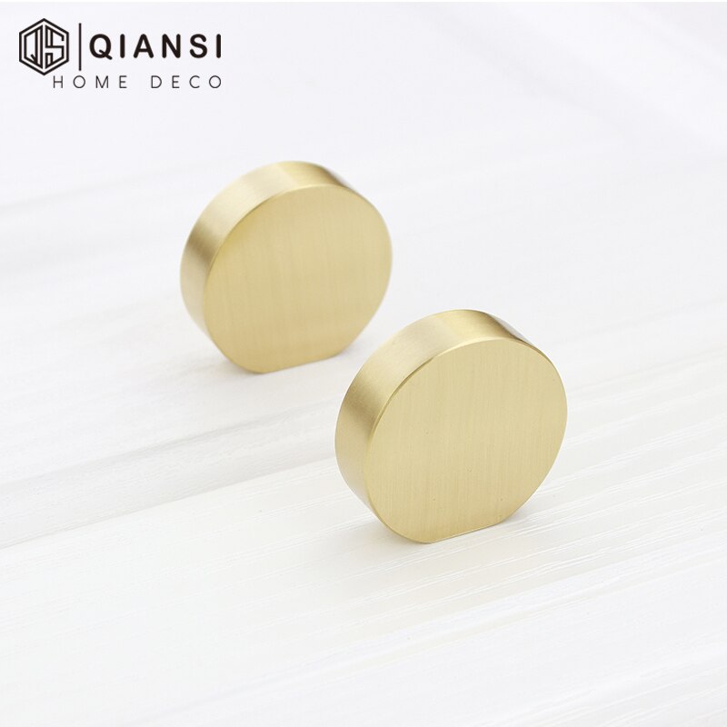 Kitchen Cabinet Handles Simple Brushed Buttons Handles for Cabinets Bedroom Dresser Drawer Handle Gold Handles Metal Brass