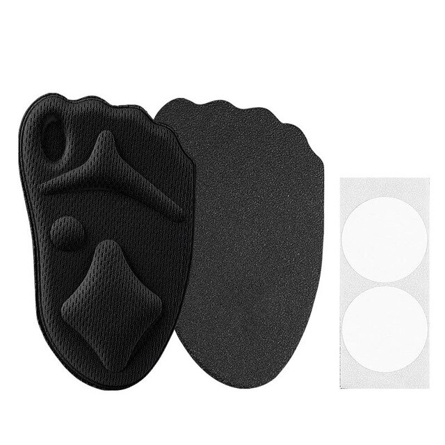 Almohadillas ortopédicas 4d de esponja para antepié, pegatinas para tacones altos suaves, cómodas, ajustables para el pie, cojín de relleno transpirable: black