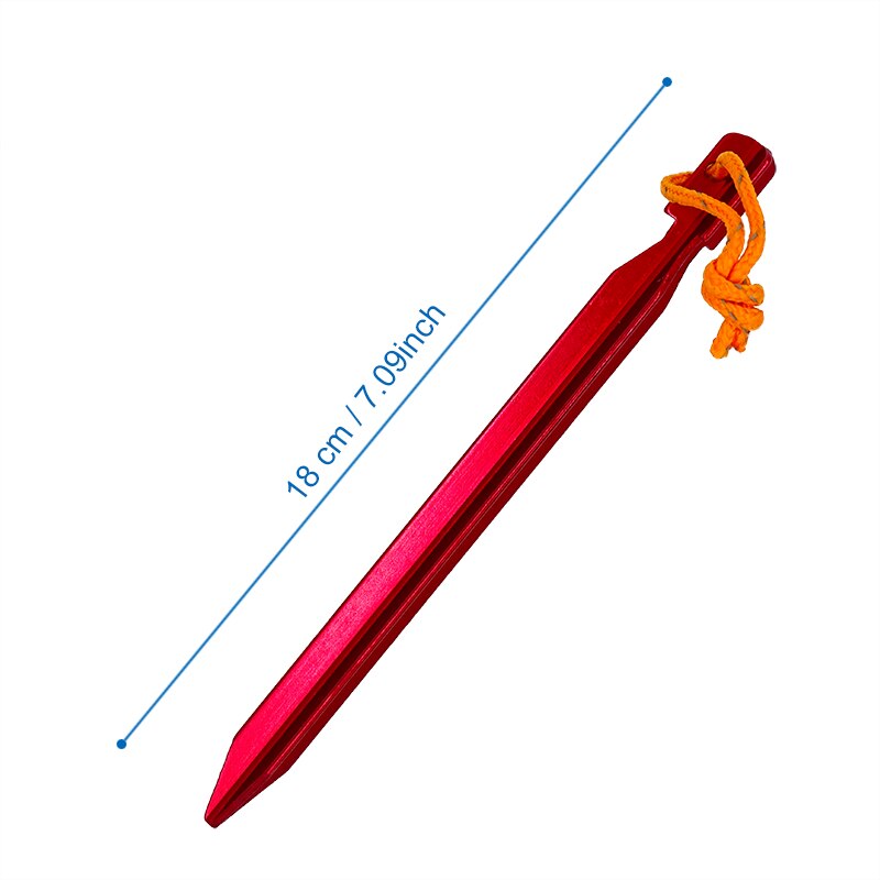 18 cm estacas tenda de alumínio estacas prego para acampamento tenda corda ultraleve tenda acessórios 2 4 6 8 pçs equipamentos viagem ao ar livre