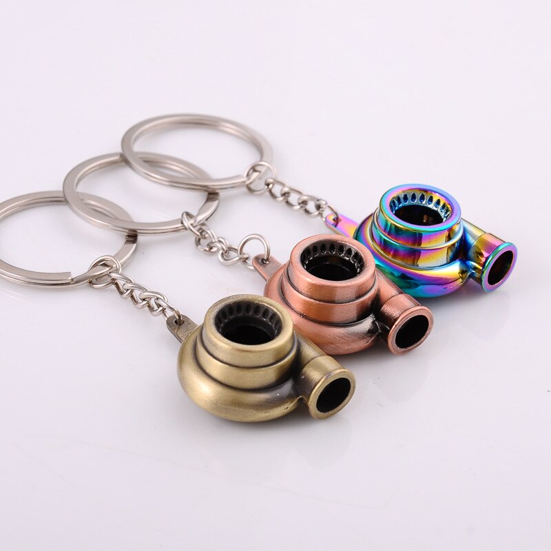 Mini Turbo Turbocompresseur Porte-clés Filature Turbine Porte-clés Anneau Porte-clés Porte-clés Porte-clés De Voiture Accessoires Intérieurs De Voiture