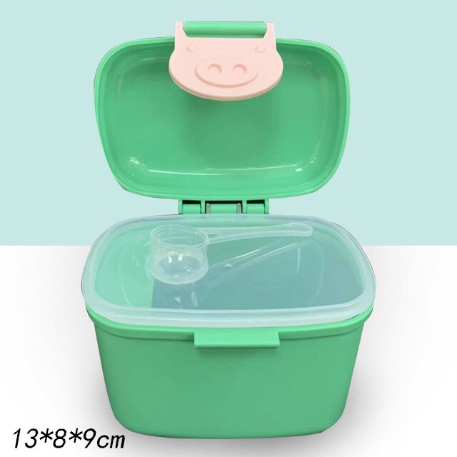 AAG Portable Baby Milk Powder Container Newborn Formula Milk Dispenser Child Food Snack Storage Tank Kids Feeding Storage Box: MAAG526-Sgreen