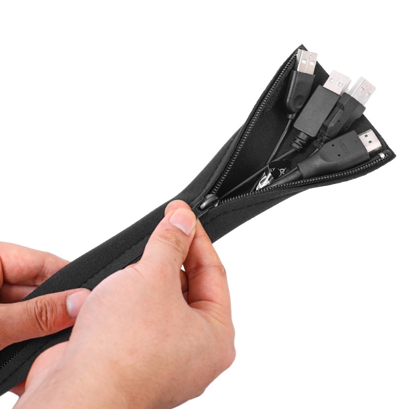 5/1 Uds funda de Cable con cremallera Cable Flexible gestión de cables Protector de cables PC organizador de cables de ordenador para TV ordenador Oficina hogar