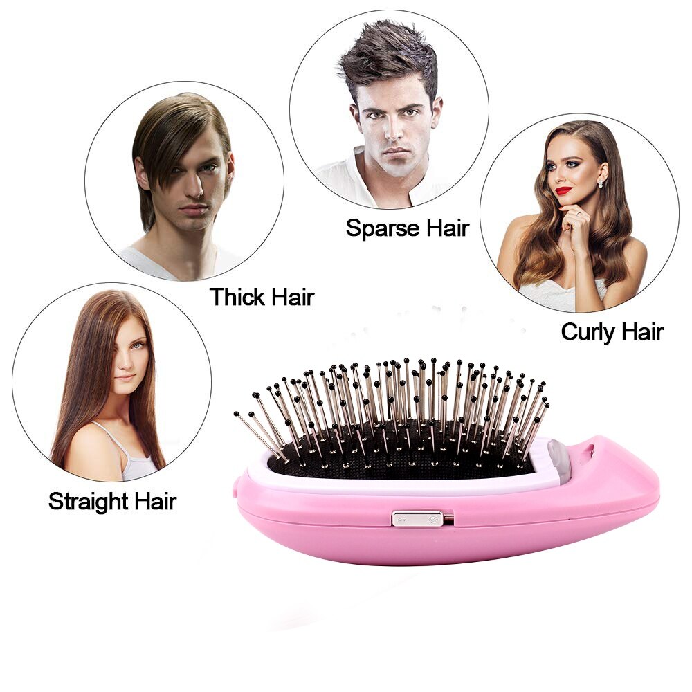 Portable Ionic Hairbrush Electric Hair Brush Anti-static Magic Negative Ion Hair Massage Comb More Frizz Hair Styling Tool