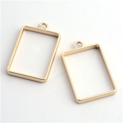 10pcs Rack Plating Alloy /Oval/Rectangle Shape Open Back Bezel Pendants For DIY Epoxy Resin, Pressed Flower Jewelry F80