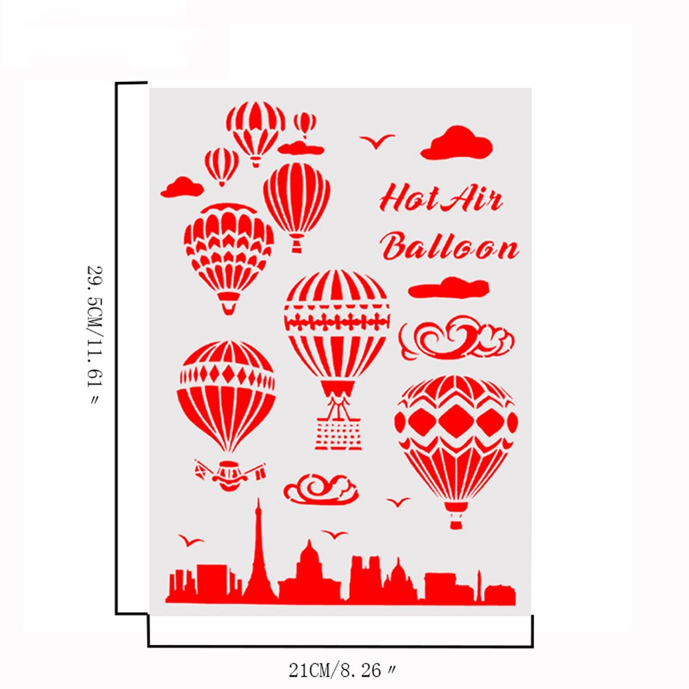 21*29.5 Cm Embossing Papieren Kaart Template Air Ballon Gelaagdheid Stencils Voor Muren Schilderen Scrapbooking Stempel Album Decor