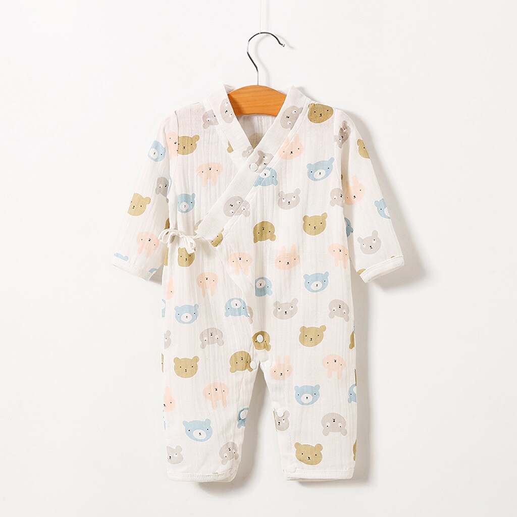 Pasgeboren Baby Romper Voor Nachtkleding Volledige Mouw Baby Meisjes Zomer Kleding Cartoon Bloemen Baby Kleding Pasgeboren Baby Nachtkleding