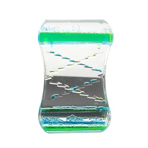 Anti Stress Fidget Toy Two-color Oil Ladder Liquid Water Sensory Calming Motion Timer Antistress Relieve Anxiety Toy: Blue Green