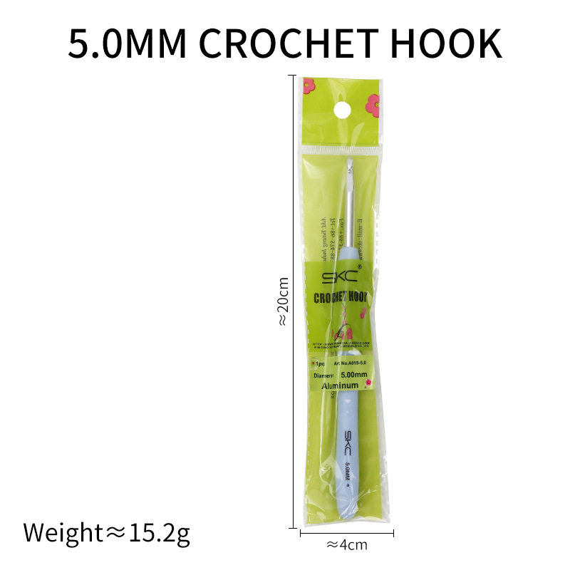 Gancho de ganchillo azul, vástago suave, aguja para suéter, ganchos de ganchillo, herramientas para tejer a mano, agujas de lana, accesorios de gancho de punto de aluminio TPR: Naranja