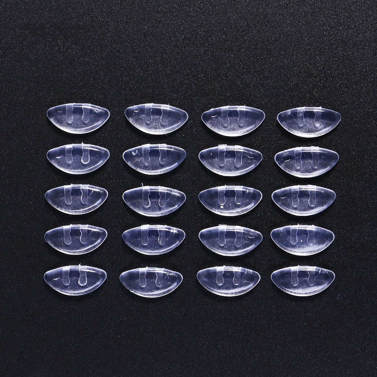 10 Pairs of Silicone Bridge Nose Pad Anti-slip Push-In Soft Silicone Nose Pads for Eyeglasses Glasses (Transparent)