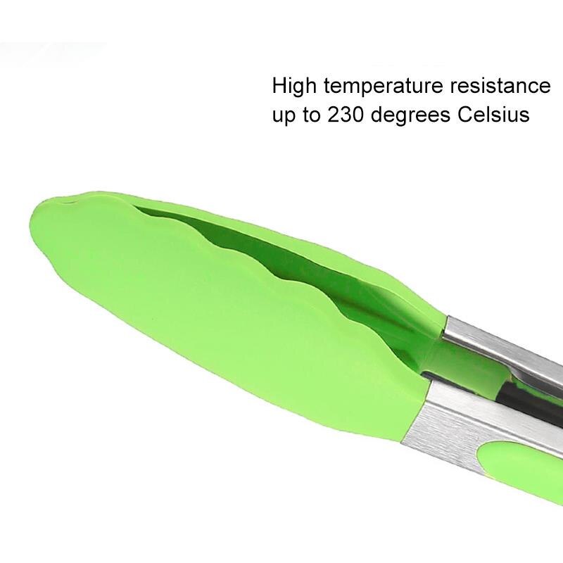 Justdolife-Pinza de cocina de silicona para alimentos utensilios resistentes al calor, pinzas para cocinar, accesorios, utensilios para servir ensalada y barbacoa