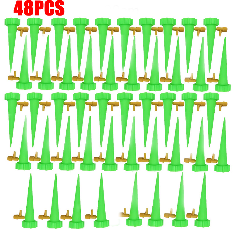 Automatisches Tropfbewässerungssystem, selbstbewässernd, verstellbar, für Blumen, Pflanzen, Gewächshaus, Garten, automatisches Wassertropfergerät: Licht Gelb