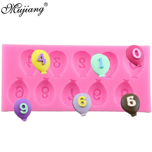 Mujiang DIY Numbers Candy Silicone Mold Chocolate Jelly Molds Party Fondant Cake Decorating Tools 3D Craft Soap Clay Moulds: CF087