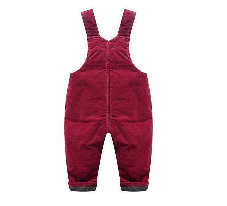 0-3Y winter thicken warm fleece jongens casual overall 1 st kids broek jongens winter algehele kinderen broek: red / 24M