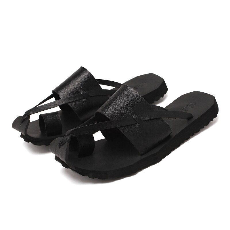 Man Brand Massage Flip Flops Summer Shoes For School Street Casual Slippers Seaside Beach Soft Shoes: Black / 8
