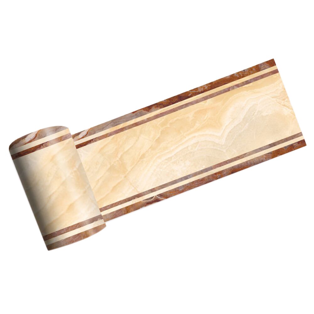 2M Self-Adhesive Side Line Tile Sticker Yellow Marble Bathroom Kitchen Restaurant Wall Stair Floor Border Wall Sticker Home Deco: Default Title