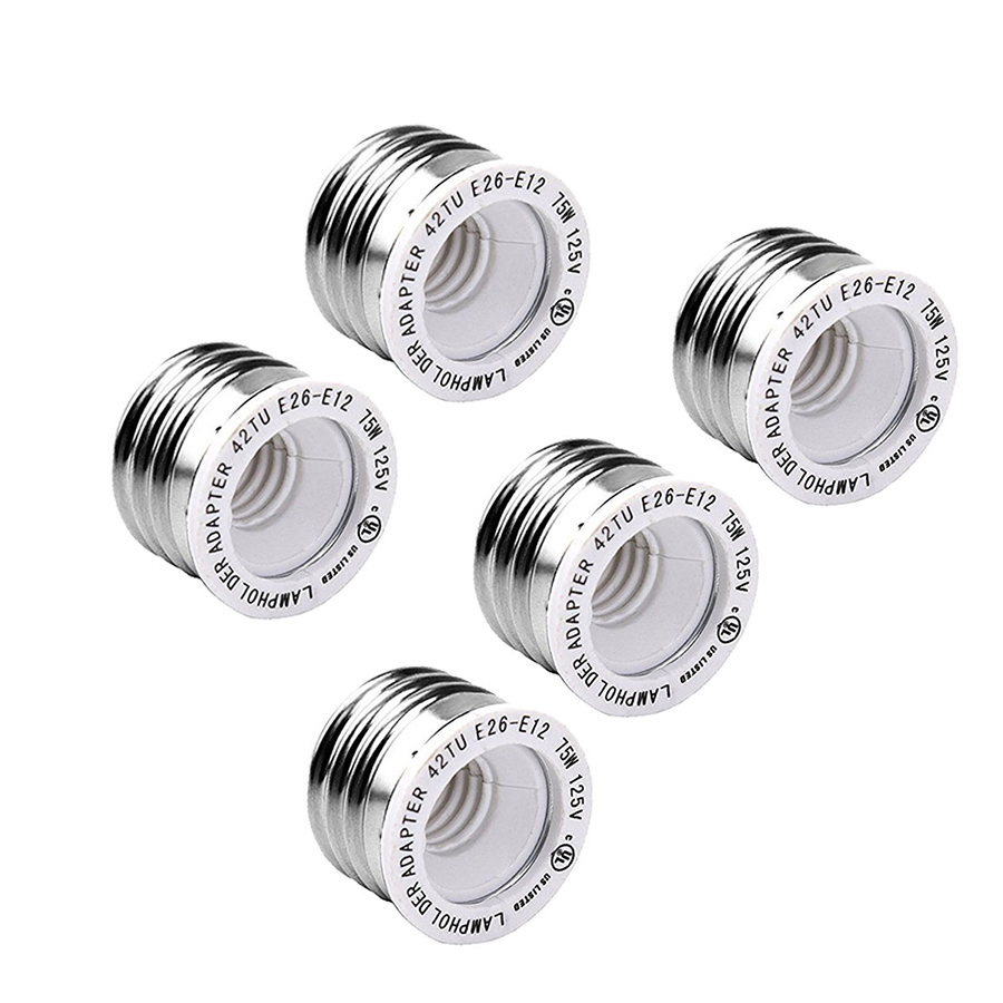 Adaptateur de douilles E26 à E12, convertisseur d'ampoules, matériau arrang, moyen à ci-après, douille d'ampoule à vis