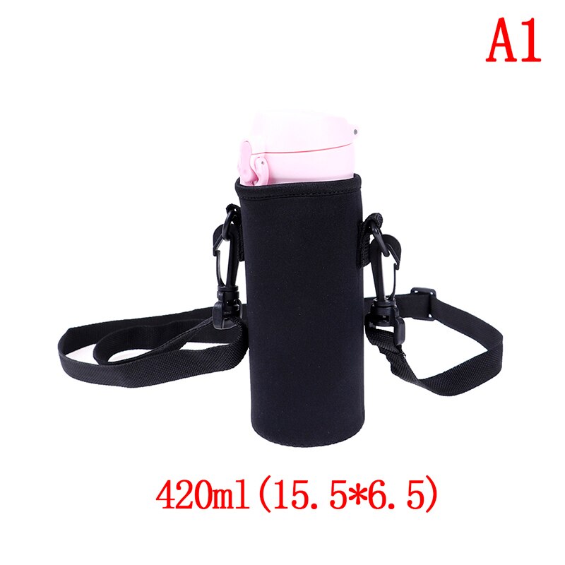 420-1500ml vesipullon kansi pussi pussi w/hihna neopreeni vesipussin pidike olkahihna musta pullon kantajan eristyspussi: A1