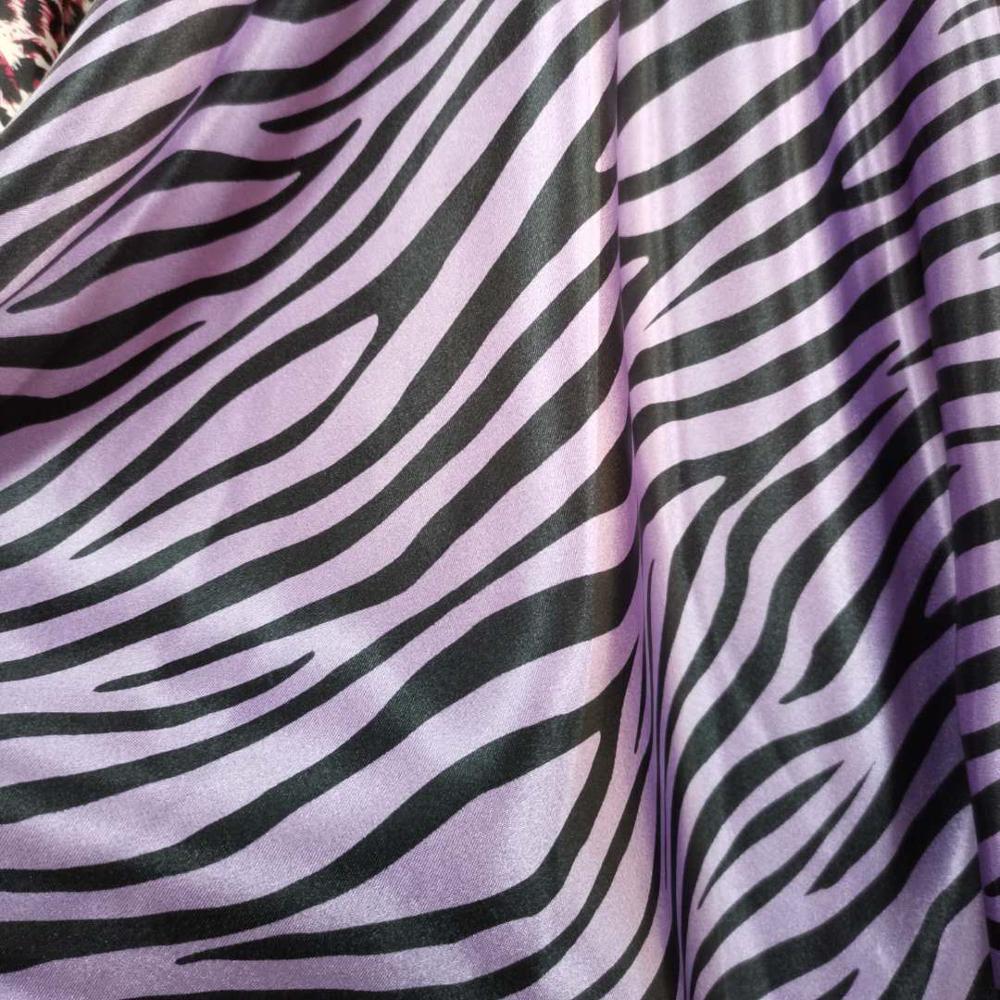 Suave tela de cebra en satén cinta Material brillante Charmeuse poliéster Tilda artesanía pañuelo con lazo Material