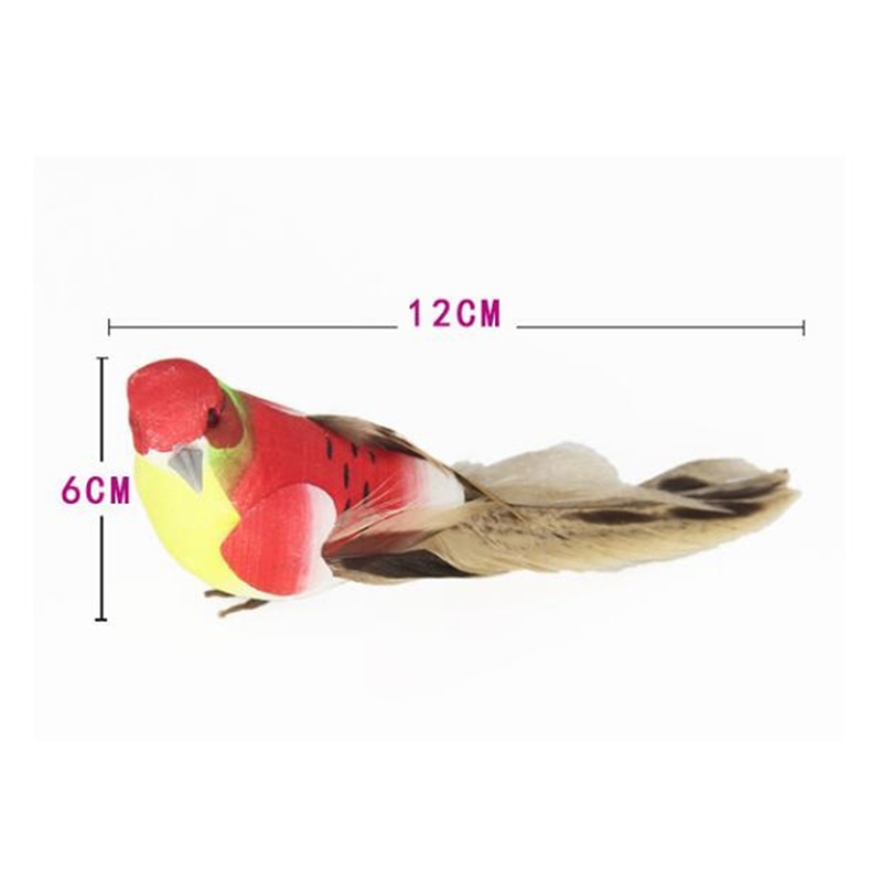 Kunstig fugl skum fjer farverig mini mejse håndværk fugle diy kunstig spurve emulation dekoration sød fugl model: 1( farver tilfældig)