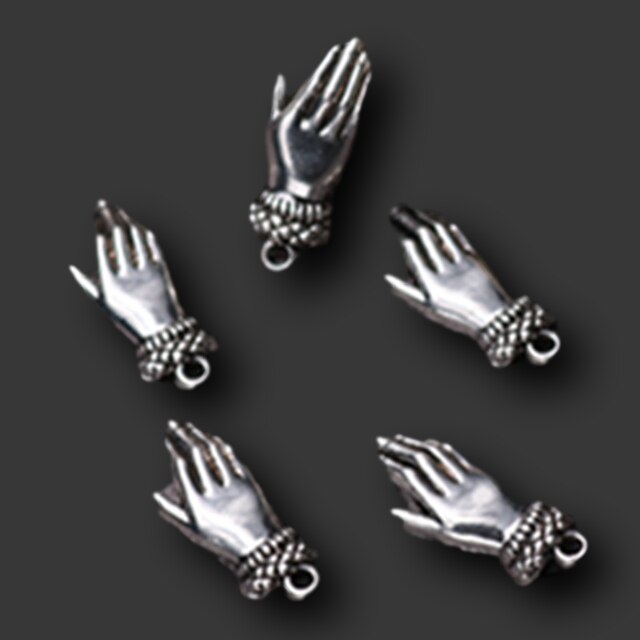 10 pçs prata chapeado beleza pequenas mãos liga pingente brincos pulseira acessórios diy encantos para jóias artesanato fazendo a891: Default Title