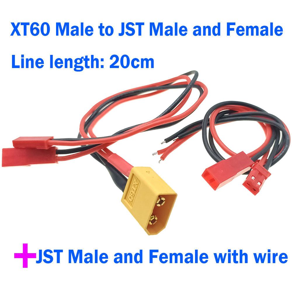 T Plug 1 To 2 Cable XT60 To JST Plug Male Female C Grandado